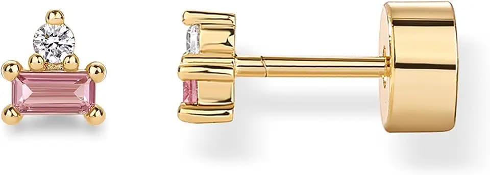 PAVOI 14K Gold Plated Dainty Birthstone Flatback Stud Earrings for Women