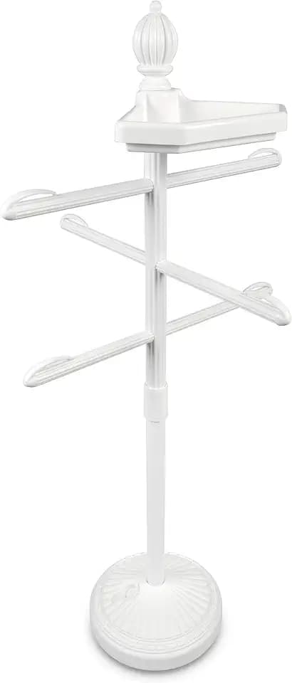 O2COOL Pool & Spa Valet Adjustable Patio Towel Holder Weighted White
