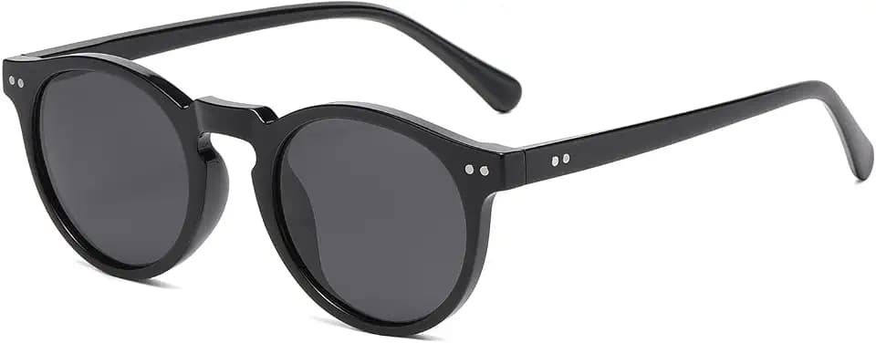 YAMEIZE Vintage Polarisierte Kleine Runde Sonnenbrille - für Damen Herren Klassischer Stil Runde Brille UV400 Schutz Fahren im Freien