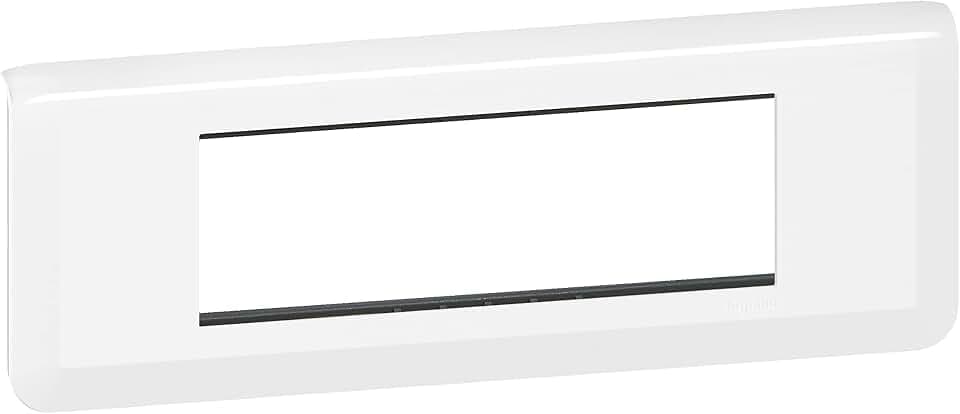 Legrand - Mosaic Platte mit Halterung für 6 Module horizontal montiert - weiß