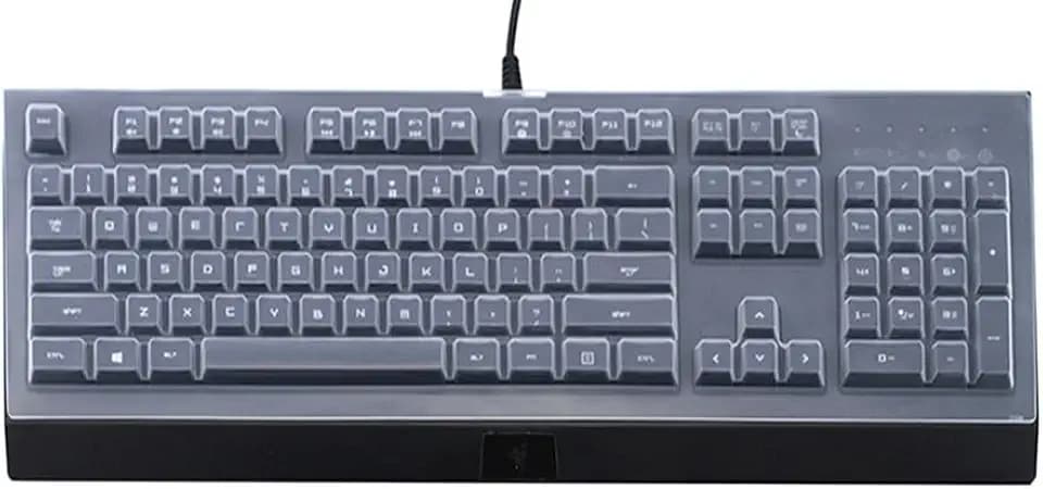 Silicone Keyboard Skin Cover Compatible for Razer Ornata/Cynosa Chroma Gaming Keyboard, Razer Cynosa V2 Gaming Keyboard, Cynosa Lite Keyboards (Clear)