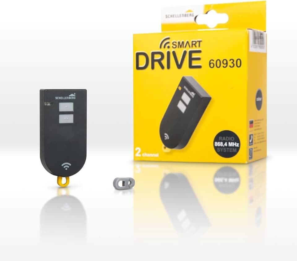 Schellenberg Garagentor Fernbedienung SMART DRIVE, 2‑Kanal Funkhandsender 868,4 MHz, kompatibel mit Garagentorantrieb Smart DRIVE M, L und XL, kompakt zur komfortablen Nachrüstung, anthrazit, 60930
