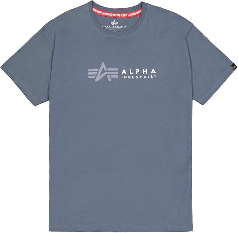 Alpha Industries Herren Alpha Label T-Shirt, Denim Blue, M