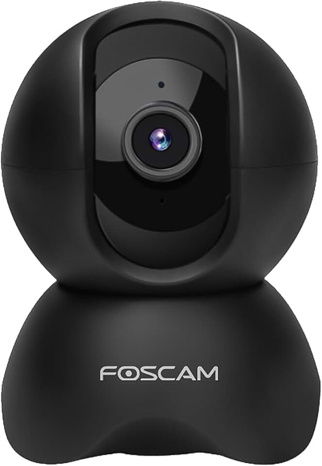 Foscam X5 5 MP Super HD WLAN schwenkbare und neigbare Überwachungskamera mit Zwei-Wege-Audiokommunikation, Nachtsicht, Bewegungs- und Tonerkennung, Personenerkennung (schwarz)