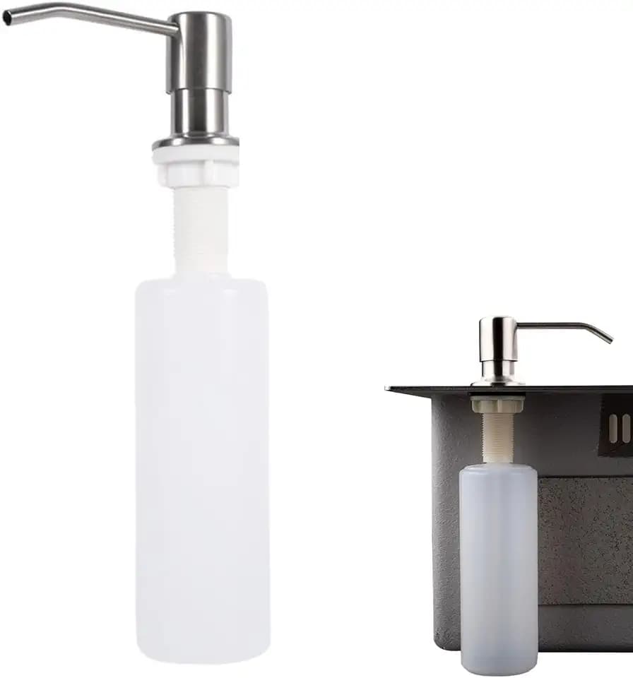 Kitchen Sink Soap Dispenser, Built in Sink Soap Dispenser Pump with 300ml/10.15oz Lotion Bottle(Color:White)