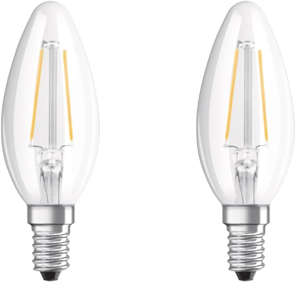 OSRAM 4052899415355 A++, LED Retrofit Classic B in Kerzenform mit E14-Sockel, Glas, 2.8 watts, E14, Warmweiß, 10 x 3.5 x 3.5 cm