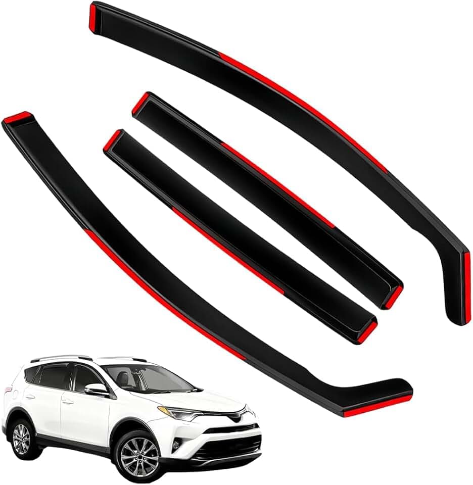 Window Visors Rain Guards FIT 2013–2018 Toyota RAV4 – in-Channel Vent Deflectors 4PC Set All-Weather