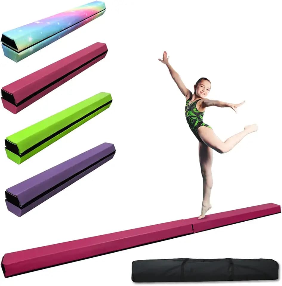 HomeSun Schwebebalken 240cm Faltbar Balance Beam Gymnastik Balance-Balken Gymnastikbalken Übung Fitness Training Turnen für Zuhause