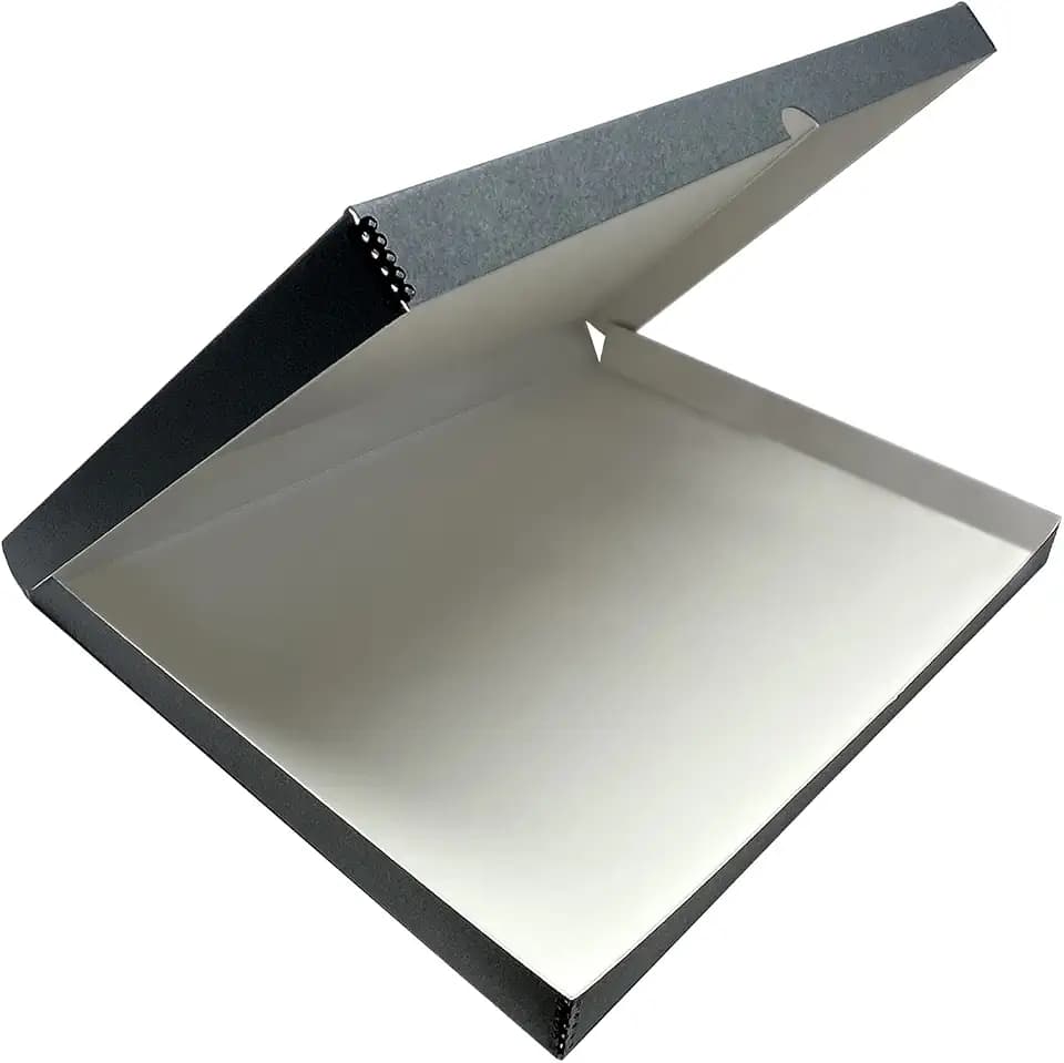Lineco Clamshell Archival Storage Box, 23.5x30.5x1.75 Inch, Gray