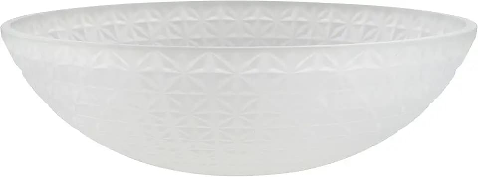 Aspen Creative 25015-76-1 Replacement Frosted with Diamond Pattern Glass shade for Flush Mount or Semi-Flush Mount, 1/2" Center Hole, 11-7/8" Diameter x 3-5/8" Height