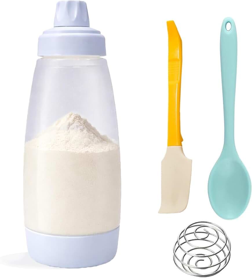 33 Oz Pancake Batter Dispenser, Squeeze Mixer Bottle with BlenderBall