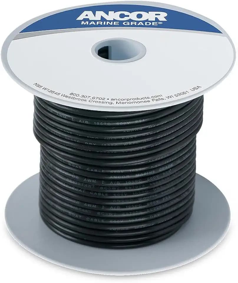 Ancor 100010 Tinned Copper Wire, 18 AWG (0.8mm2), Black - 100ft