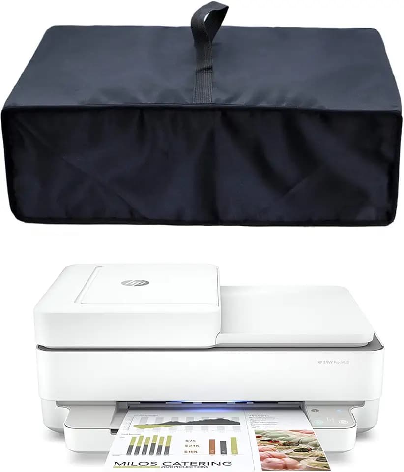 GLUK Premium Nylon Stoff Drucker Staubschutzhülle Hülle Kompatibel mit HP DeskJet 2710e/2720e/4120e All in One Color Printer / HP ENVY Pro 6420/6430 All in One Printer, Schwarz