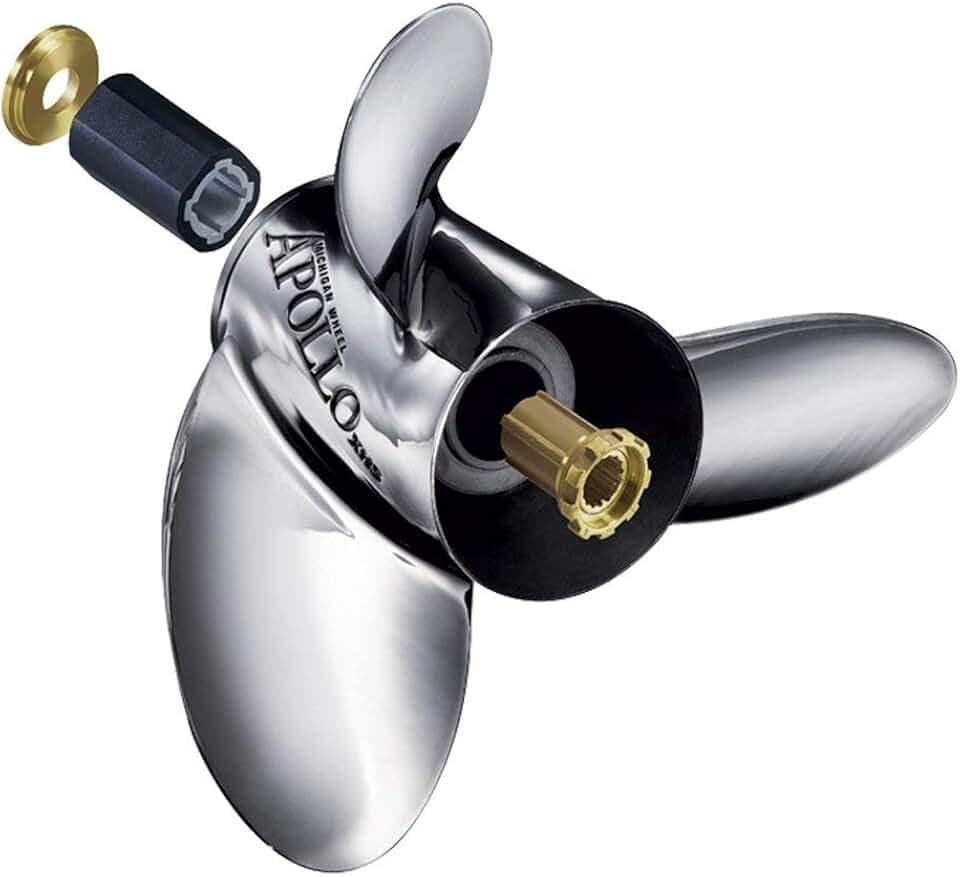 Michigan Wheel Apollo 993034 Apollo A-Series Large Diameter 3-Blade Stainless Steel Propeller - LH, 15-1/4" Diameter x 19" Pitch