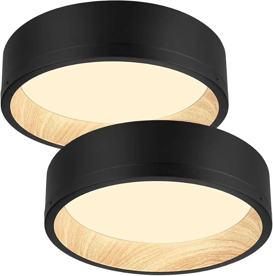 DAKASON 12.5Inch Black LED Ceiling Light Flush Mount 2 Pack, 3/4/5000K 3CCT