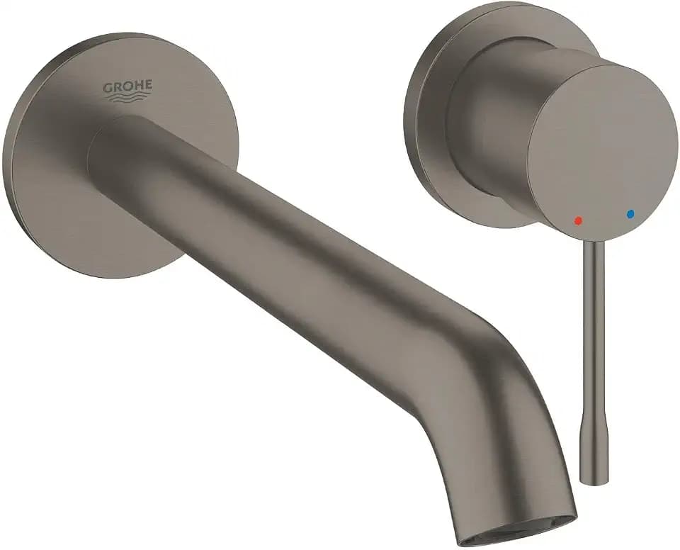 GROHE Essence | Badarmatur - 2-Loch-Waschtischbatterie | hard graphite gebürstet | 19967AL1