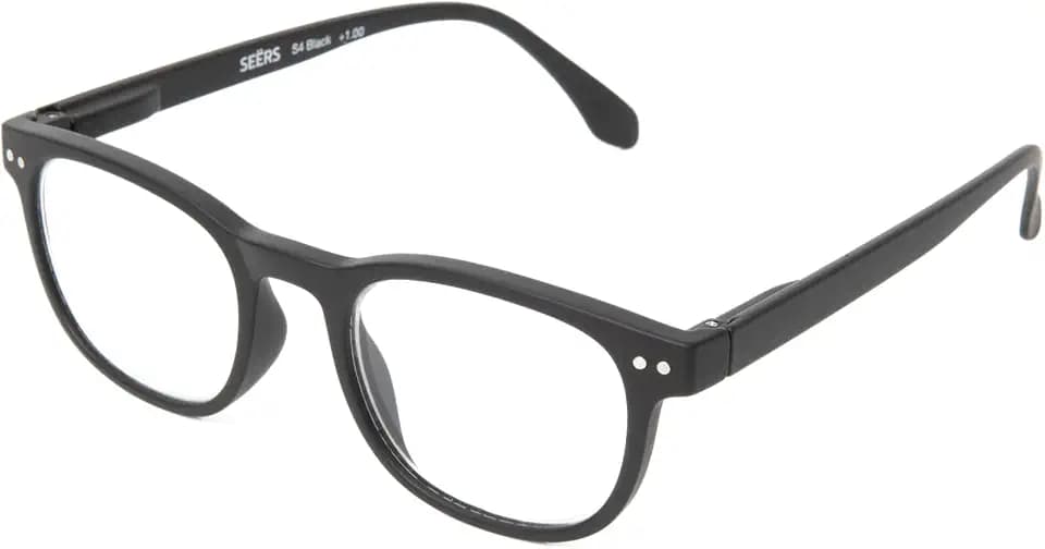 S1 Lightweight Full Magnification Reading Glasses with Scratch-Resistant Anti-Reflective Lenses and Eco-Friendly Frame. (Black, 2.50)