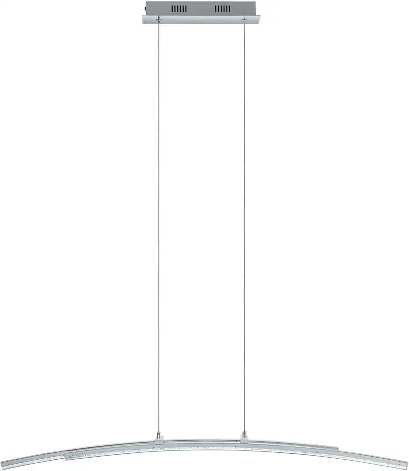 EGLO LED Pendelleuchte Pertini, 2 flammige Hängelampe | Hängeleuchte aus Stahl, Aluminium und Kunststoff, Esstischlampe, Wohnzimmerlampe hängend in Chrom, Transparent