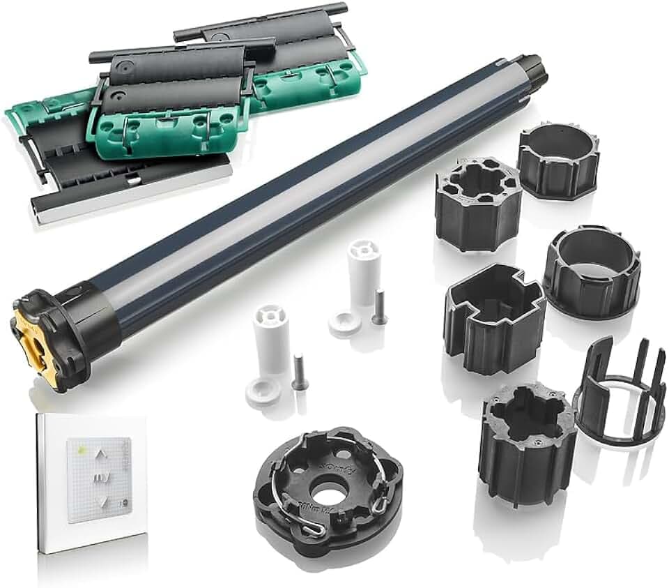 Funk-Rollladenmotor io zur Nachrüstung - Somfy 1246131 - Komplettset, 20 Nm, Austausch-Set für Rollläden, Sanierung und Renovierung, TaHoma Switch kompatibel