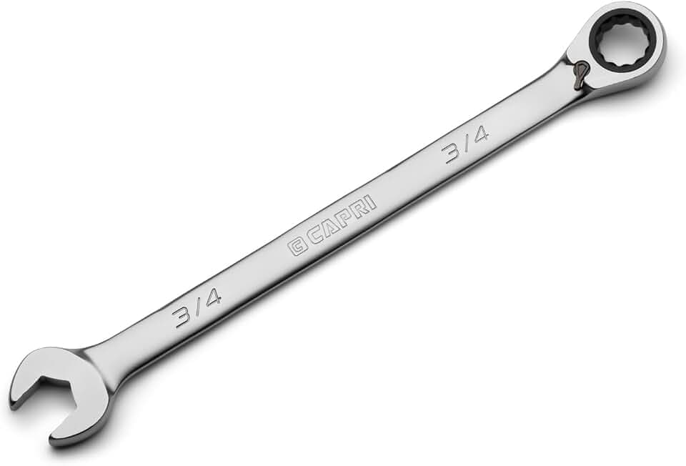 Capri Tools 3/4 in. 120-Tooth Ultra-Smooth Reversible Ratcheting Combination Wrench, XL Long Series, SAE, 12-Point