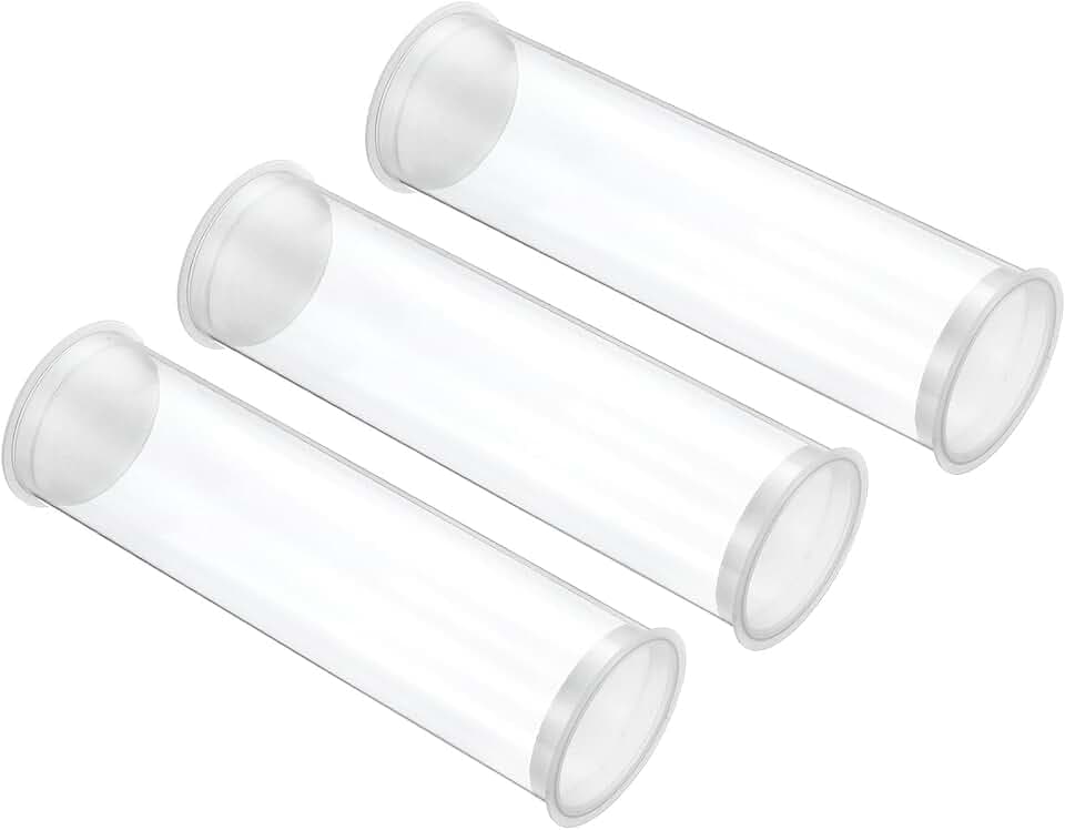 PATIKIL 5.9" L x 1.7" Dia Klare Aufbewahrungsröhren 3Pcs PC Kunststoff Transparente Hohle Runde Starre Röhre Mit Deckel Für Perlen Badesalz Behälter Hochzeitsparty Mitbringsel