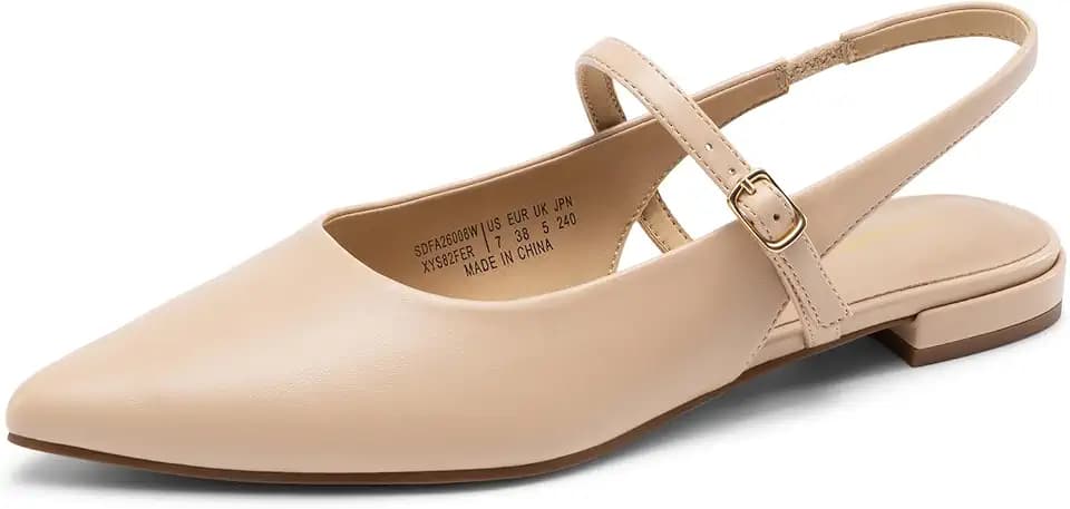 DREAM PAIRS Women's Slingback Dressy Mary Jane Ballet Flats