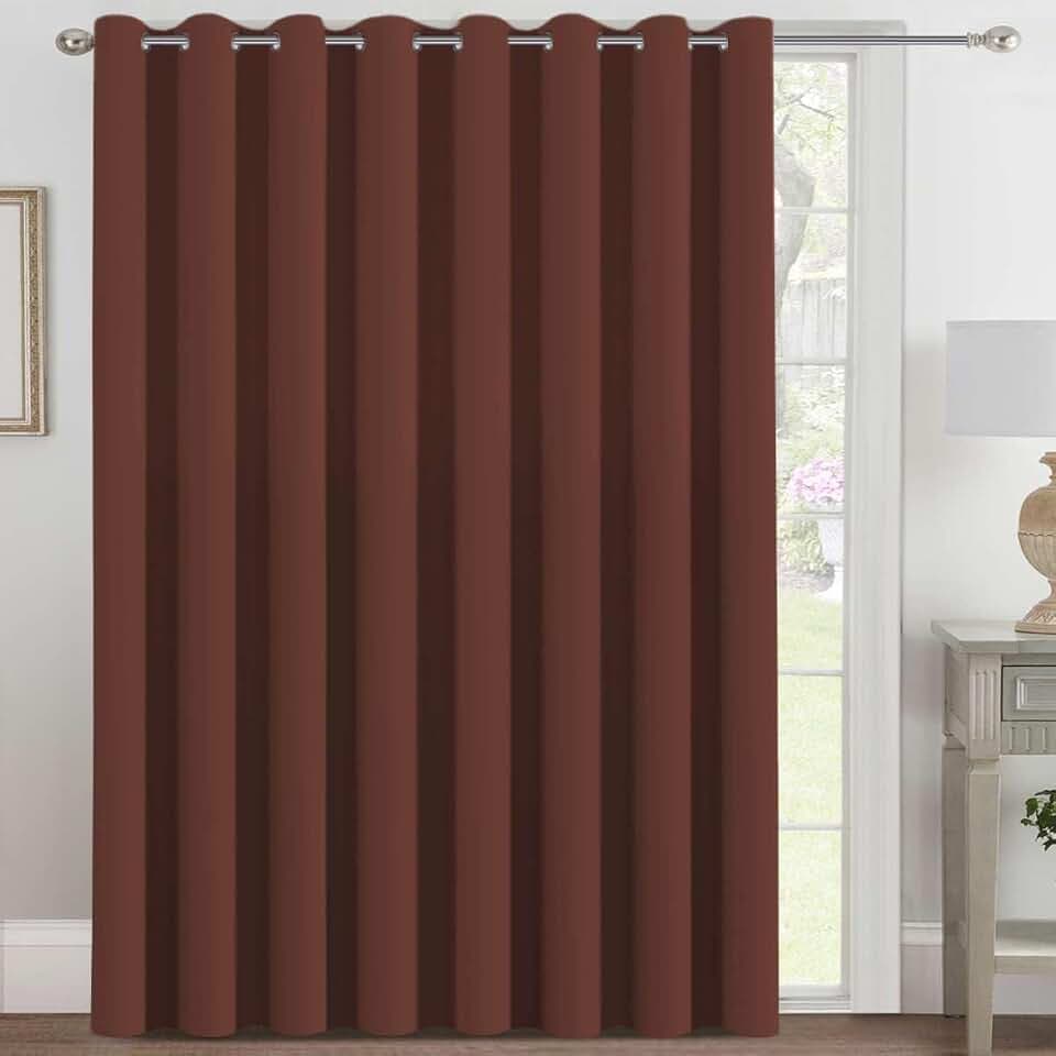 H.VERSAILTEX Blackout Patio Curtains 100 x 96 Inches for Sliding Door Extral Wide Blackout Curtain Panels Thermal Insulated Room Divider - Grommet Top, 8' Tall by 8.5' Wide - Rust