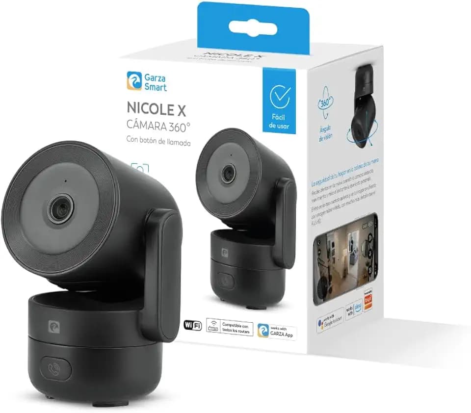 Garza Nicole X WLAN-Kamera für den Innenbereich, 360°, 2 K, 2,4 GHz + 5 GHz