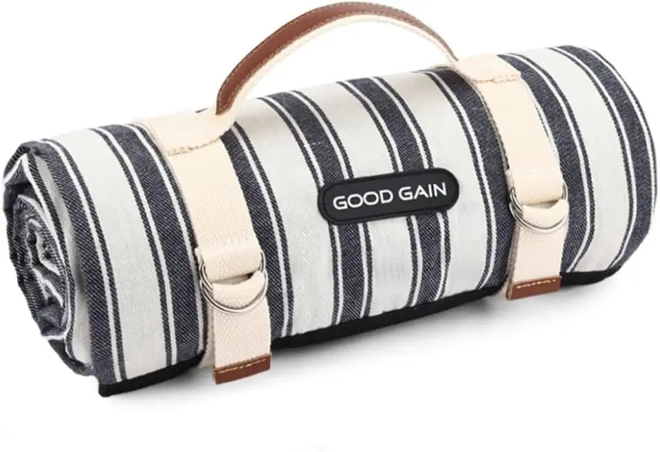 G GOOD GAIN Waterproof Picnic Blankets Outdoor Machine Washable, Berry Blue