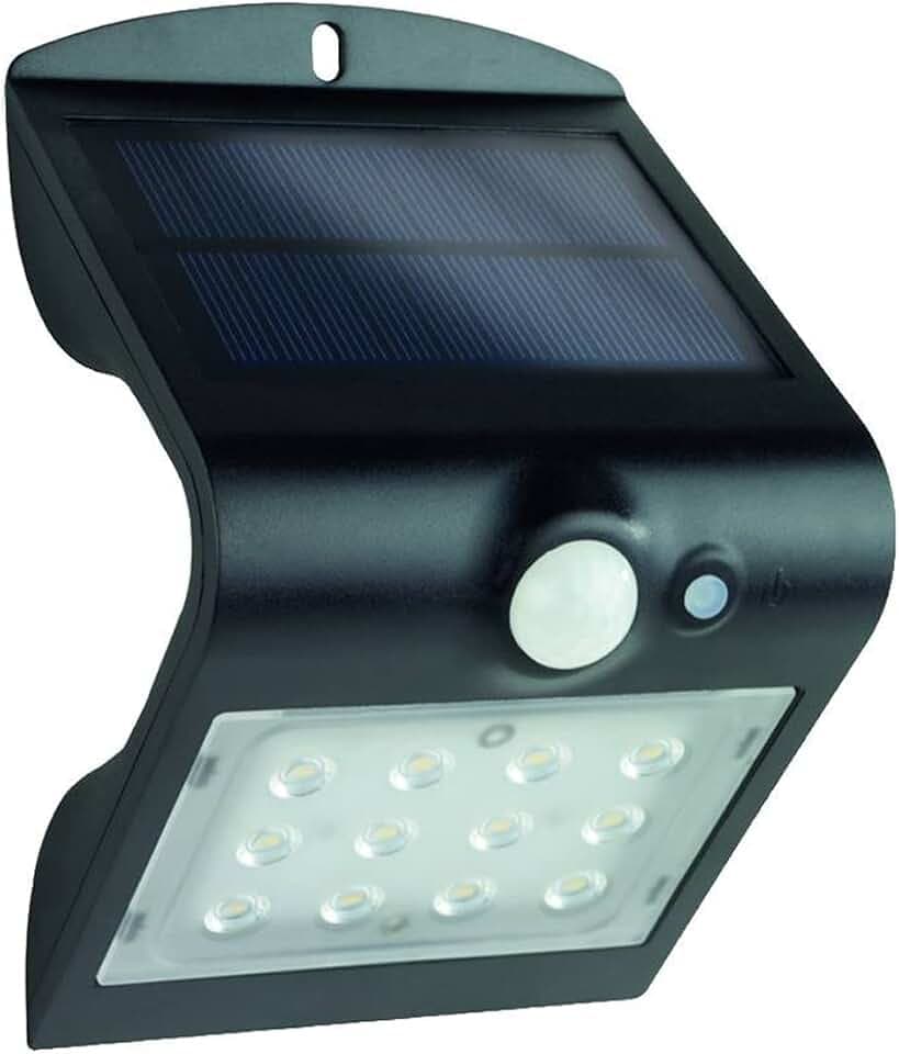 REV Solarlampe BUTTERFLY - LED Strahler mit Bewegungsmelder, IP65, schwarz