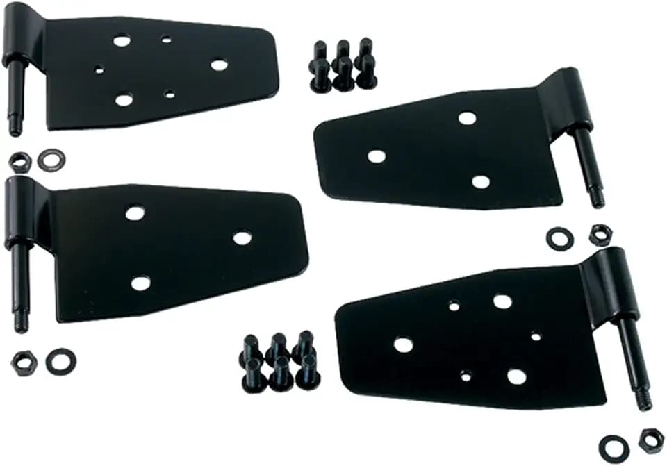 Rugged Ridge Door Hinge Kit for Jeep Wrangler YJ/TJ/LJ | Steel, Black | 11202.01 | Fits 1987-1995 Jeep Wrangler YJ; 1997-2006 Jeep Wrangler TJ; 2004-2006 Jeep Wrangler LJ
