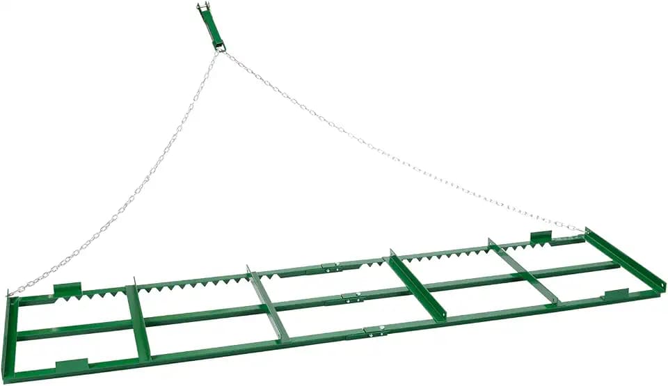Drag Harrow, 6 ft Heavy Duty Tow Behind Drag Harrow w/ Tine Toothed Structure, Driveway Grader Landscape Rake for ATV, UTV, Tractor, Mower Tow Behind Yard Lawn Leveling Tool