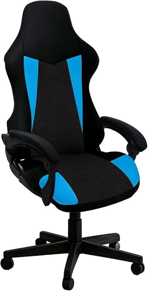 Gaming Stuhl Bezug Kratzfest 4 Stück Stretch Gamingstuhl-Bezüge Sessel Überzug Bürostuhl Drehstuhl Bezug Mit Armlehnen Stuhlhussen Für Gamer(no Stuhl)(Blue,Style 2)