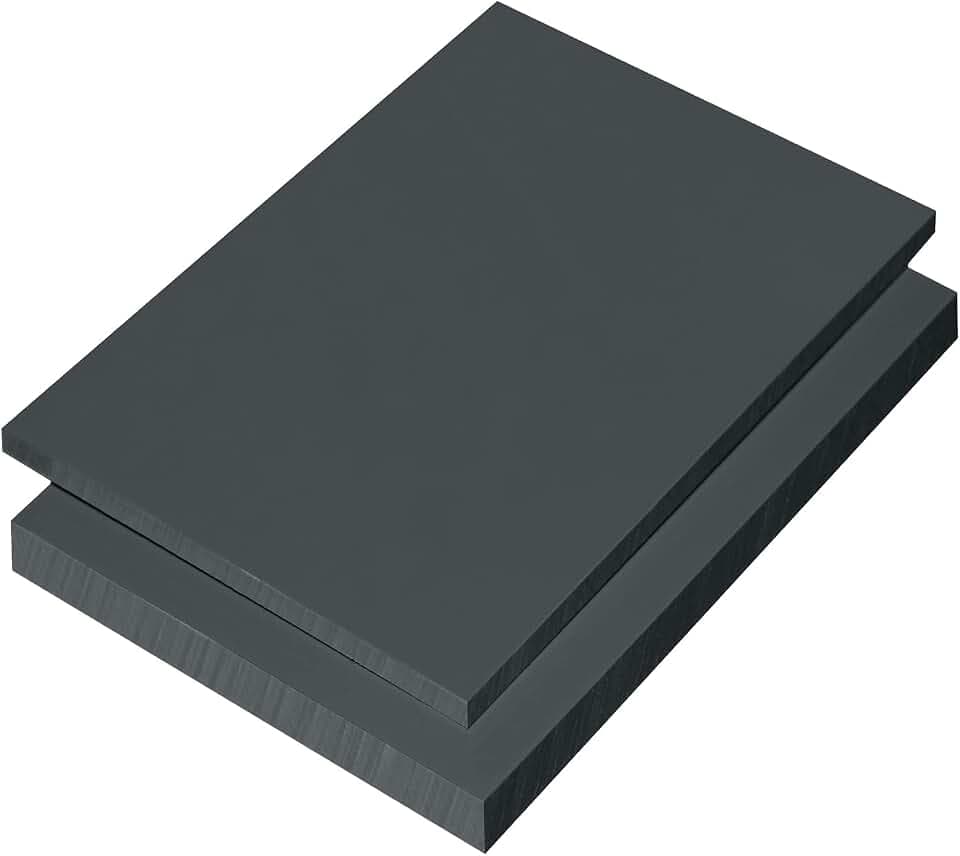 Platte aus Hart PVC Zuschnitt in | grau RAL 7011 | VERSCHIEDENE STÄRKEN | TOP QUALITÄT | (2 Stück | 20 x 30cm, 5mm Dunkelgrau)