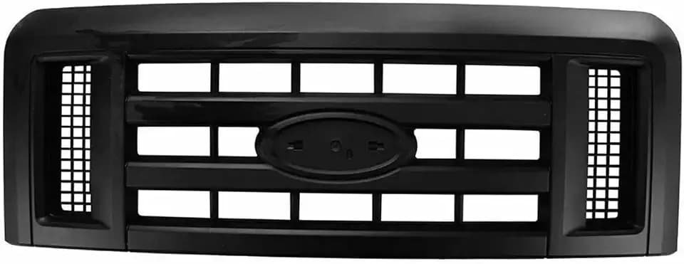 Front Grille Assembly Compatible with Ford 2008-2021 E-150 E-250 E-350 E-450 Super Duty FO1200507 9C2Z8200AA w/o Emblem Provision (Black)