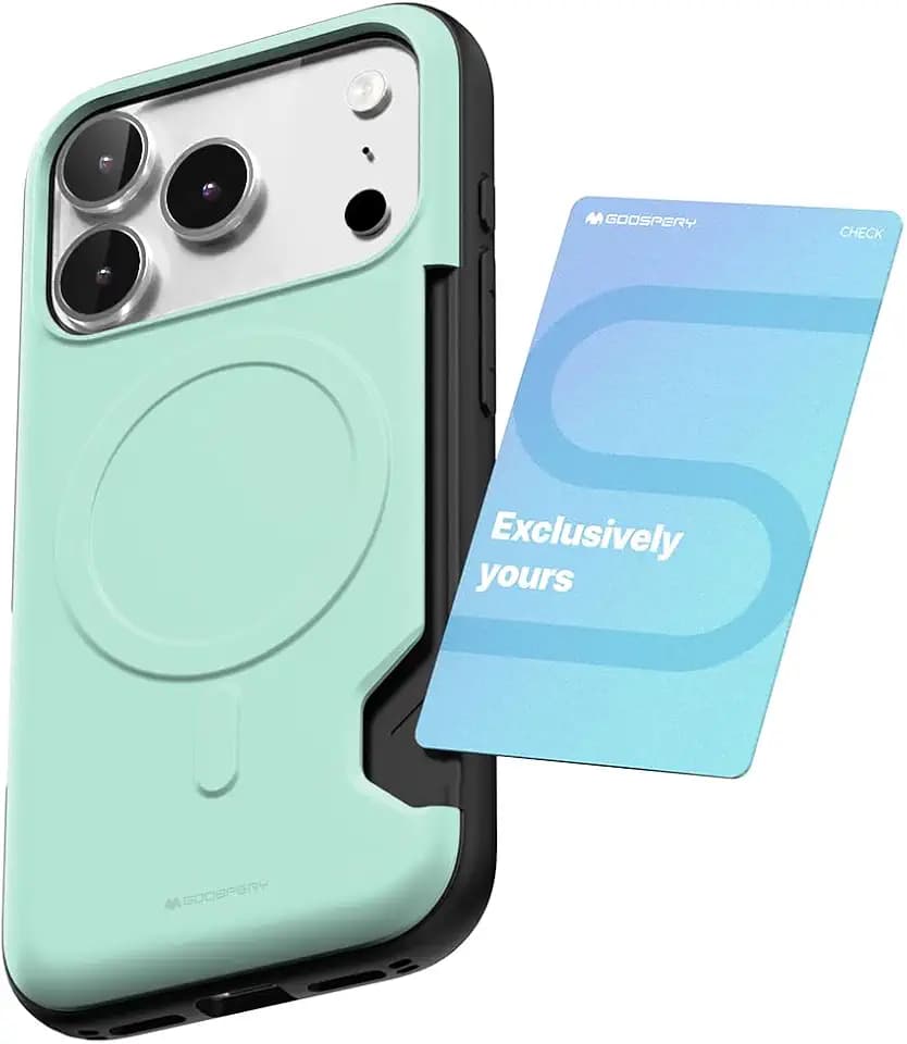 GOOSPERY for iPhone 18 Pro Case/iPhone 17 Pro Wallet Case [MagSafe Compatible] Card Holder Case, Mag Bumper, Durable Dual Layer Protective Cover - Green