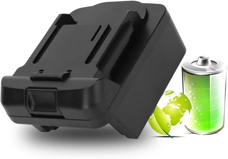 Adapter für Milwaukee M18 Lithium Ionen Akku auf Makita 18V BL1830 BL1840 BL1850 BL1860 mit Sicherung und Schalter