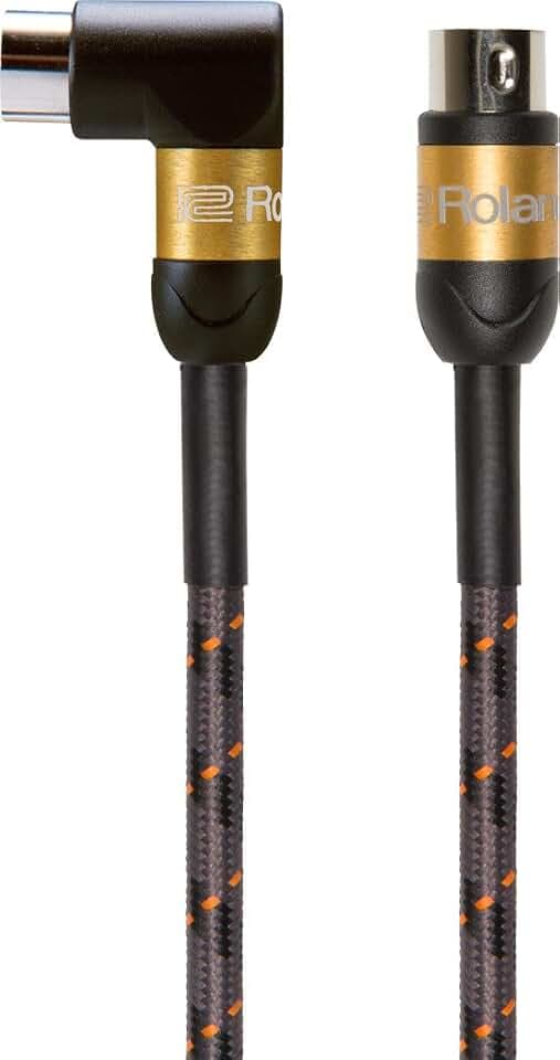 Roland Gold Series MIDI Cable, Angled/Straight, 5-Feet