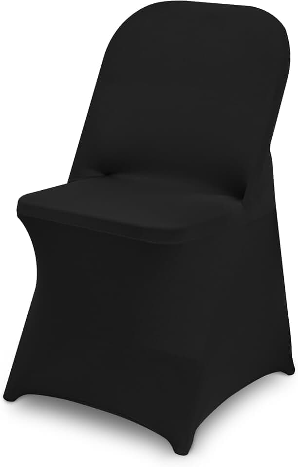 10 Packs Black Spandex Stretch Folding Chair Covers Wedding Party
