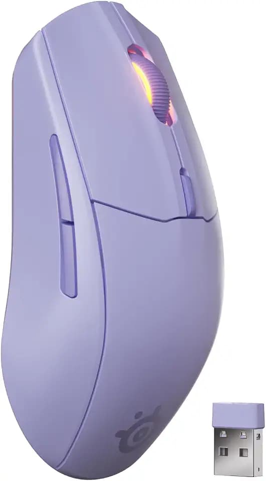 SteelSeries Rival 3 Wireless Gen 2 Gaming-Maus – 2,4 GHz und Bluetooth – 18.000 DPI TrueMove Air-Optiksensor – 60 Mio. Klicks garantiert – Ultraleicht – PTFE-Gleitfüße - Lavendel
