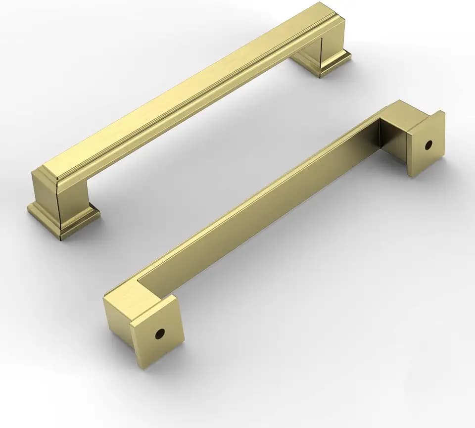 10 Pack 5 Inch(128mm) Kitchen Cabinet Handles Brushed Gold Cabinet Pulls Kitchen Cabinet Hardware Drawer Pulls for Dresser Cupboard Wardrobe