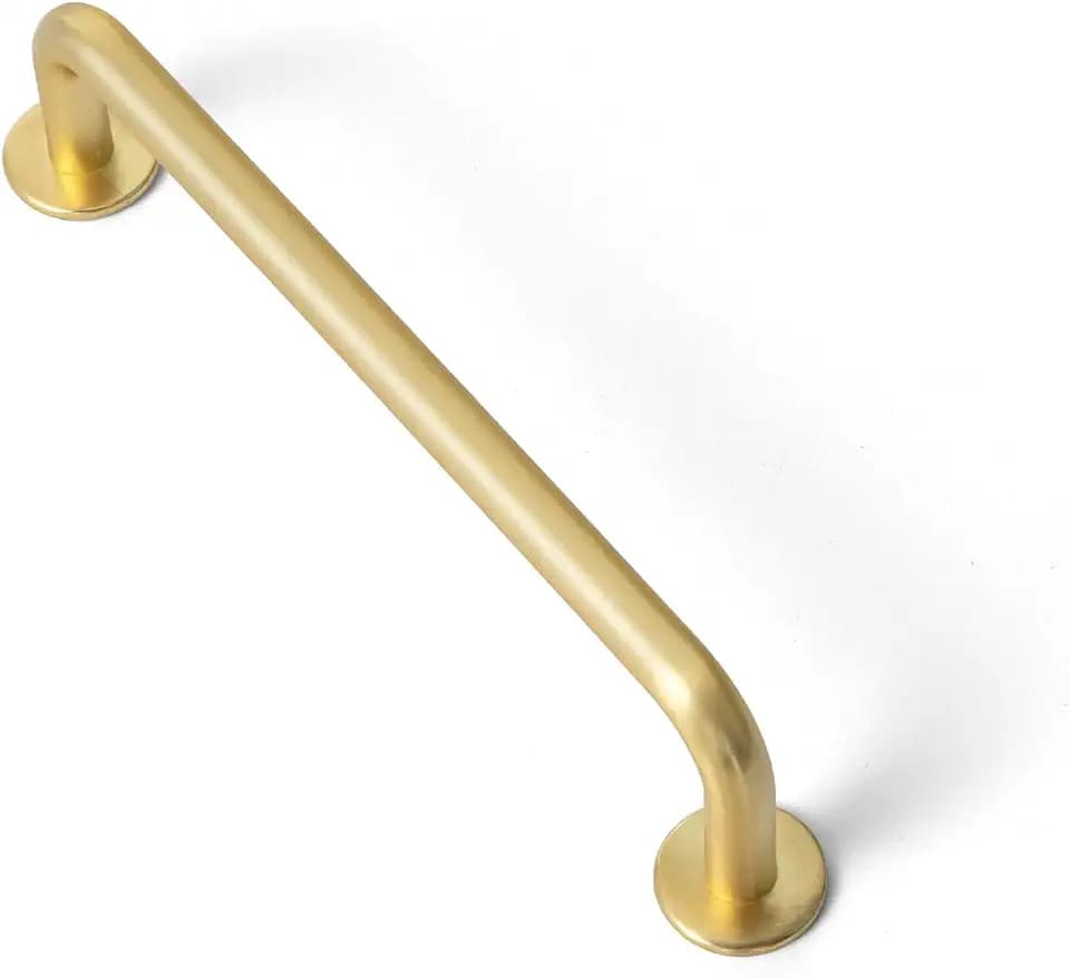 Goo-Ki 6 Pack Brushed Brass Cabinet Pulls Solid Zinc Alloy Kitchen Hardware, 5.04 Inch c-c Modern Drawer Handles Dresser Pull