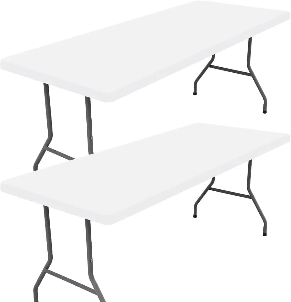 Moosfor 2 Pack Rectangle Spandex Fitted Table Cloth, 8FT Elastic Tablecloth