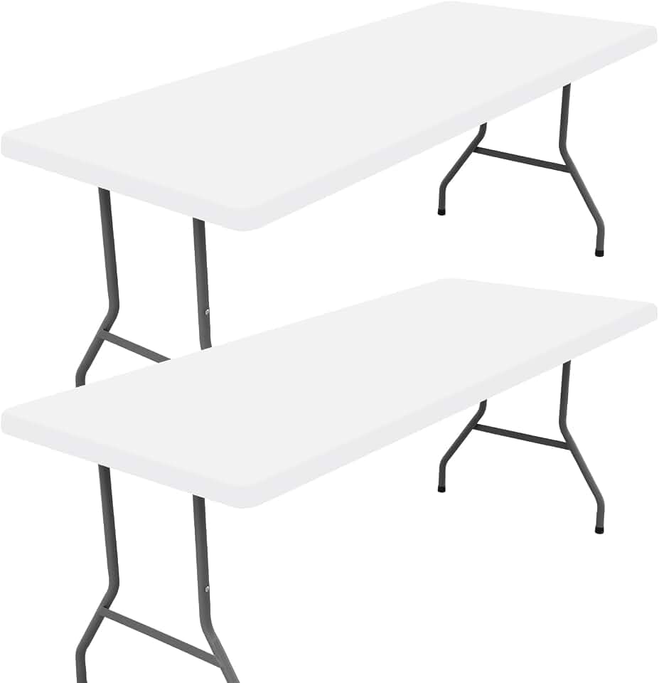 Moosfor 2 Pack Rectangle Spandex Fitted Table Cloth, 4FT Elastic Tablecloth