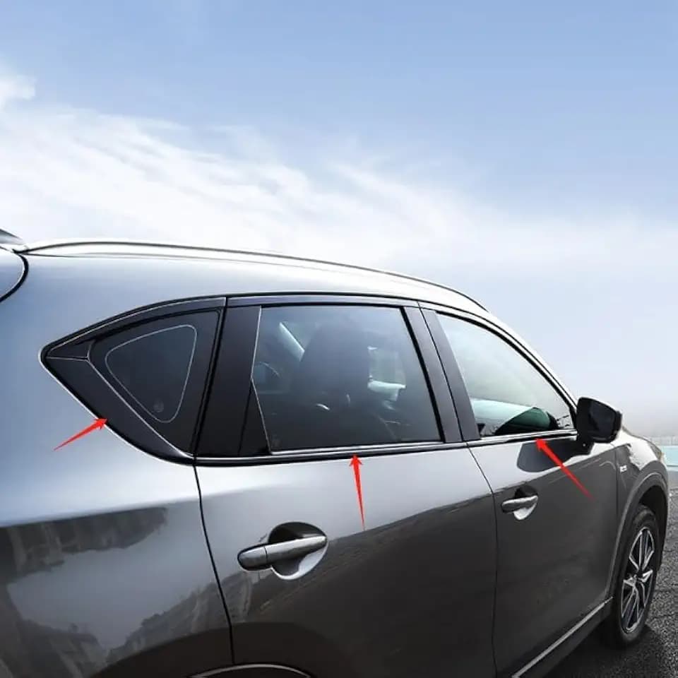 Lower Windows Frame Sill Molding Cover Trims for 2018-2025 Mazda CX-5 Car Accessories ABS Material Gloss Black
