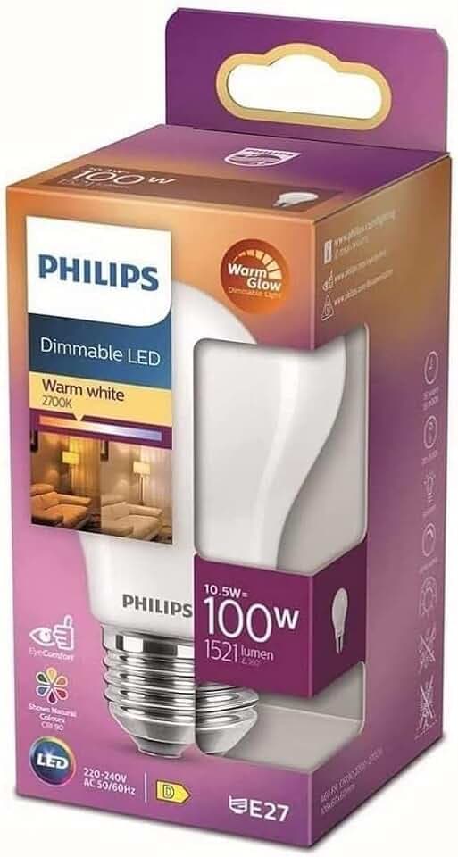Philips LED Classic E27 Filament, Warm Glow, Matt, Weiß