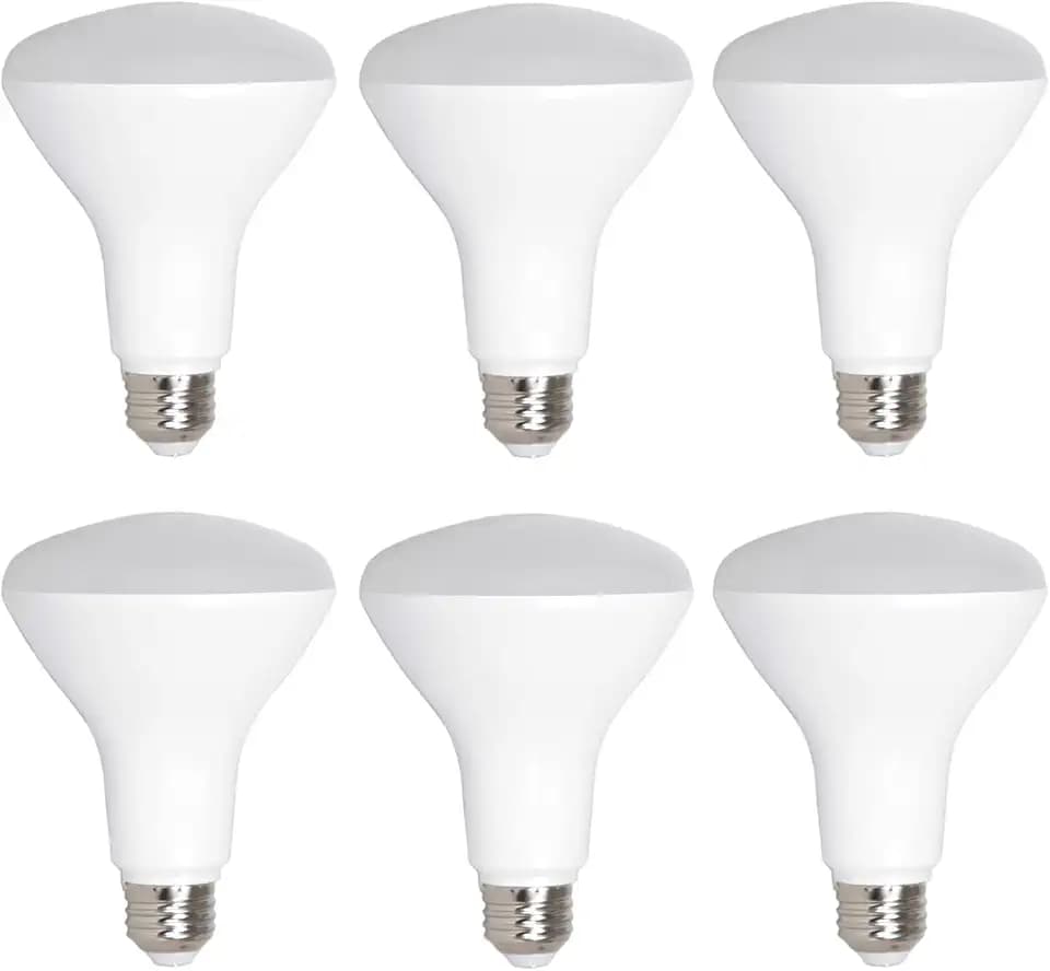 Maxxima LED BR30 65 Watt Equivalent Dimmable 8 Watt Light Bulb Warm White 720 Lumens Energy Star, 3000K (Pack of 6)