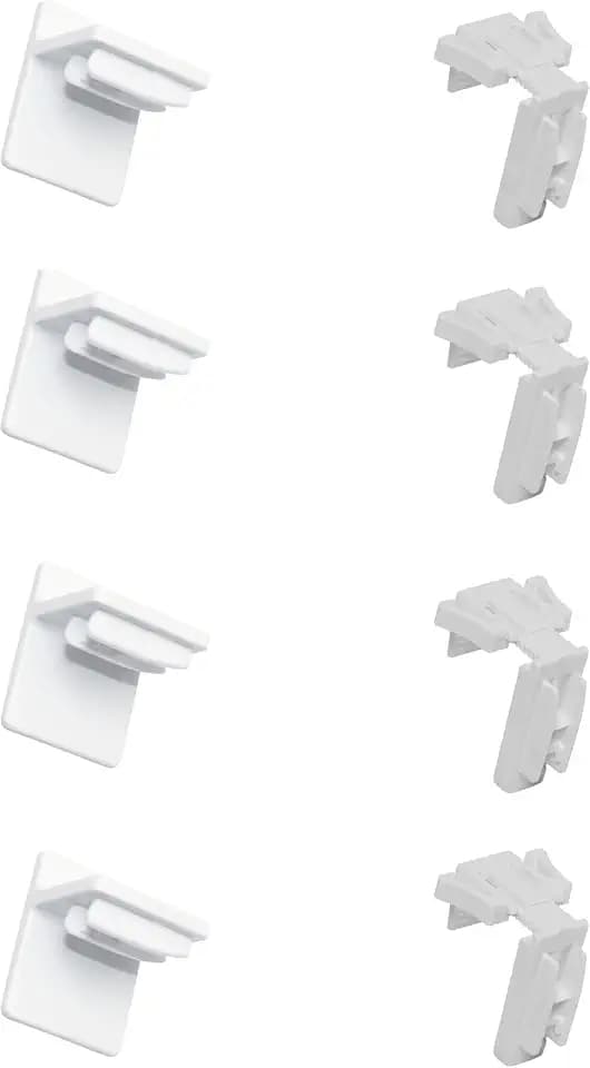 GARDINIA Set Plissee-Klebeträger und -Falzklemmträger Concept, Kompatibel mit Concept Plissees und Wabenplissees, Kunststoff, Weiß