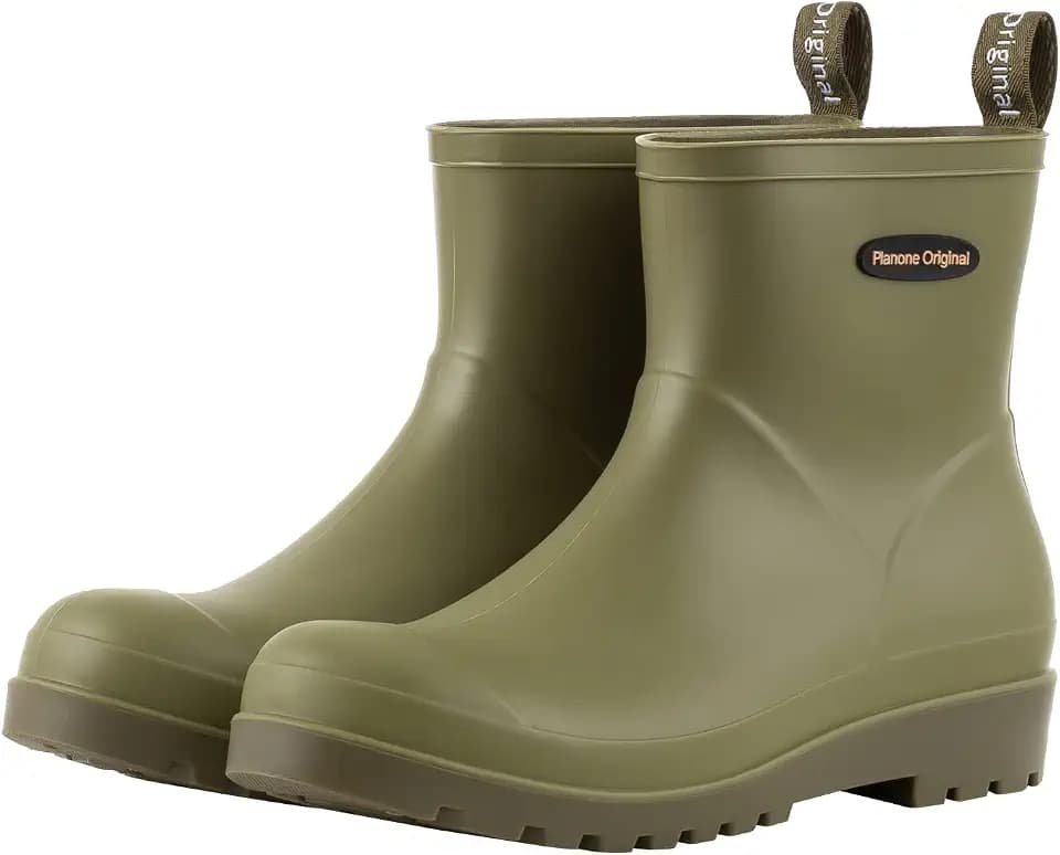 planone Short Rain Boots for Women Waterproof Non-Slip Chelsea Ankle Boots