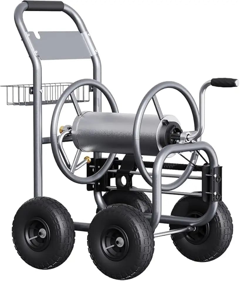 Giraffe Tools Garden Hose Reel Cart with Wheels,250FT 5/8" Hose Capacity
